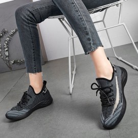 Large Size Women Trainers Breathable Mesh Lace Up Walking Shoes