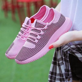 Lace Up Mesh Causal Outdoor Sport Running Breathable Flat Shoes