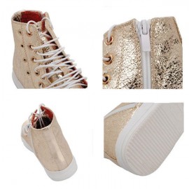 Glitter Lace Up Zipper Casual Sneaker Women Shoes